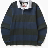 Classic Rugby Shirt - Blue/Green Wide-Stripe