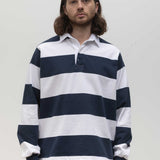 Classic Rugby Shirt - Blue Wide-Stripe