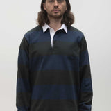 Classic Rugby Shirt - Blue/Green Wide-Stripe