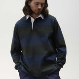 Classic Rugby Shirt - Blue/Green Wide-Stripe