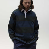 Classic Rugby Shirt - Blue/Green Wide-Stripe