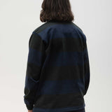 Classic Rugby Shirt - Blue/Green Wide-Stripe