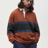 Classic Rugby Shirt - Clay Tri-Stripe