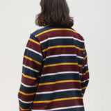 Classic Rugby Shirt - Burgundy Multi-Stripe